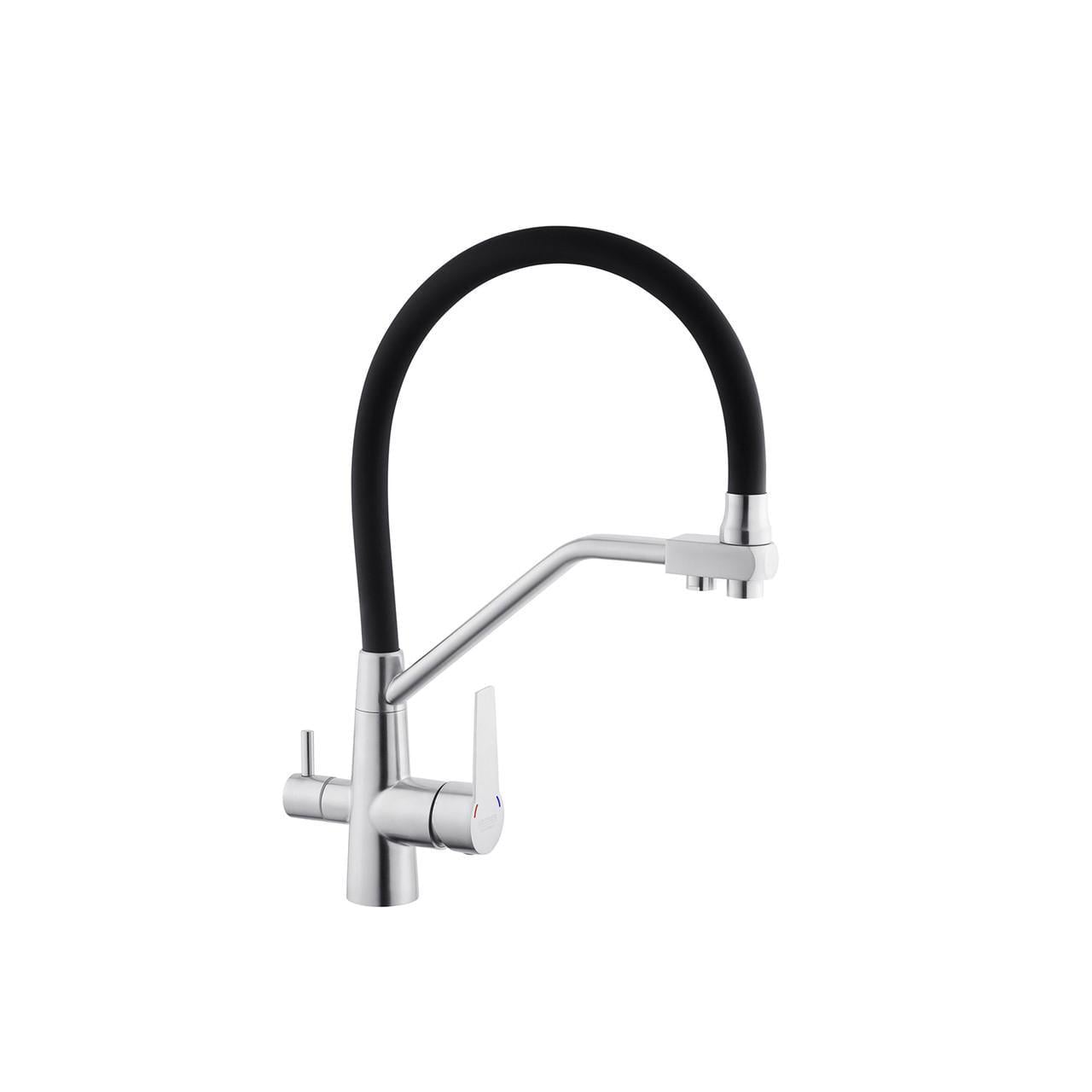Змішувач для кухні з підключенням до фільтра Kroner KRP Edelstahl Klassisch ESG03817BLK