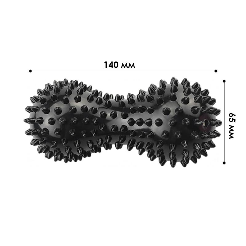 Мяч для массажа Dobetters PVC P3 Арахис двойной с шипами Black (25713962) - фото 2 Мяч для массажа Dobetters PVC P3 Арахис двойной с шипами Black (25713962) - фото 2