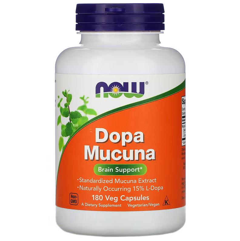 Натуральная добавка Now Foods Dopa Mucuna 180 капсул