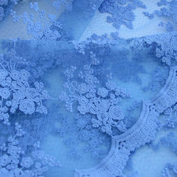 Ткань гипюр-сетка IDEIA Стелла 1,2 м Ультрамарин (2200004010755)