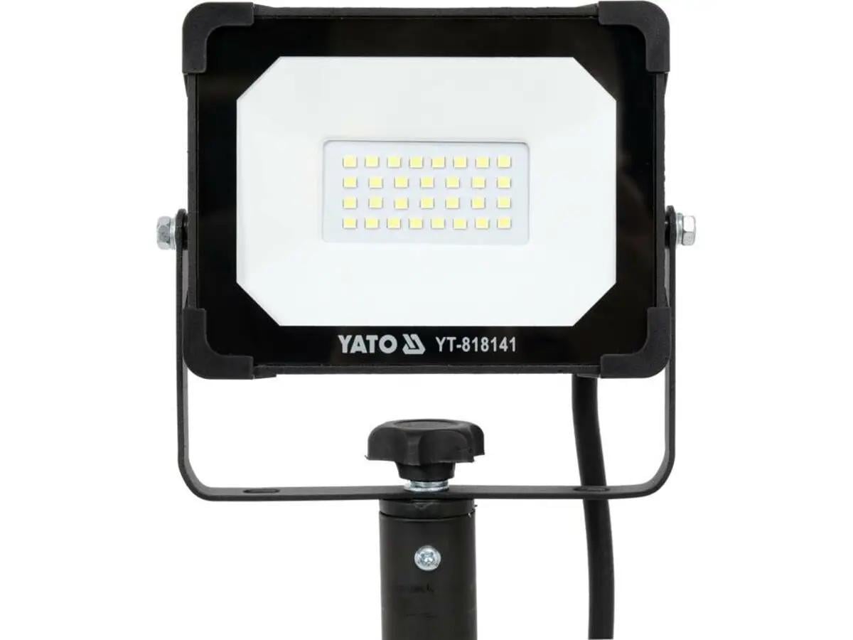 Прожектор с SMD-диодным излучением YATO: 20 Вт, 230 В,1900 Lm, на штативе h=0.6-1.22 м, кабель-2м [6]