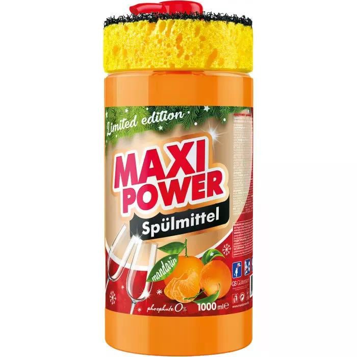 Засіб для миття посуду Maxi Power Мандарин з губкою 1 л (413929)
