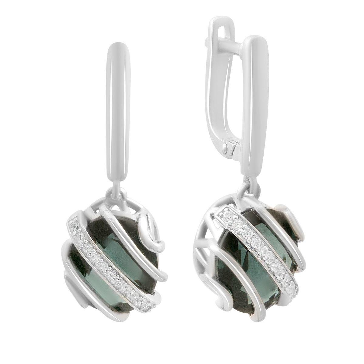 Сережки срібні LoveR з лондонським топазом у сучасній оправі Сережки срібні LoveR з лондонським топазом у сучасній оправі