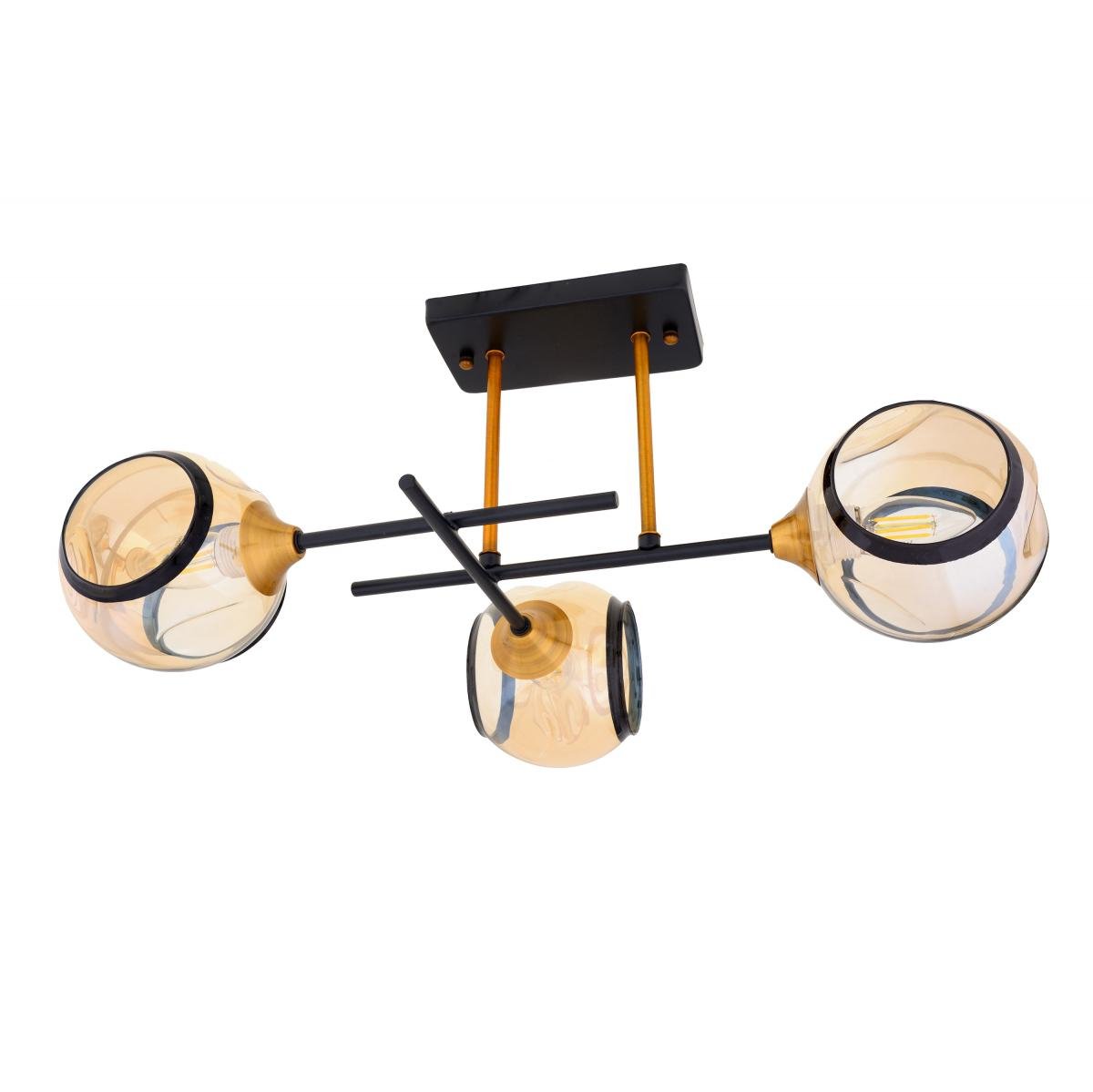 Люстра стельова Brille з плафонами кулями BL-699C/3 E27 BK/JGT