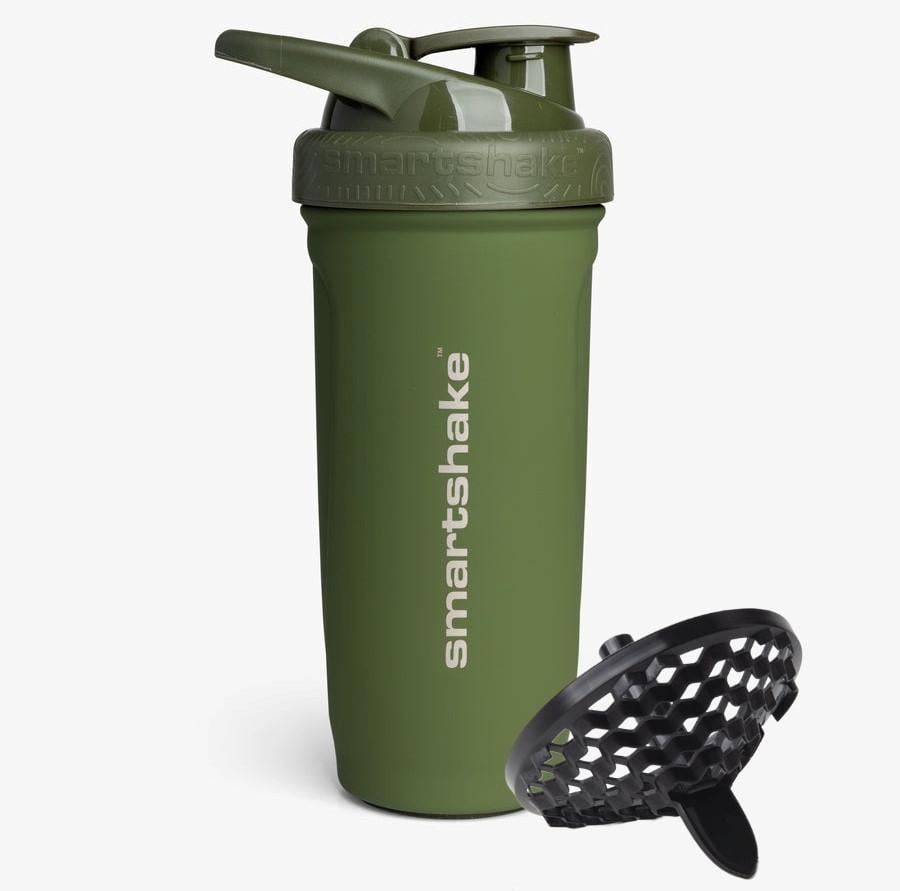 Шейкер спортивный SmartShake Reforce Stainless Steel 30oz металлический 900 ml Army Green