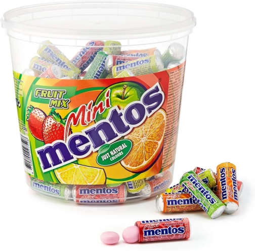 Драже фруктове Mentos mini fruit mix відро 120х10,5 г