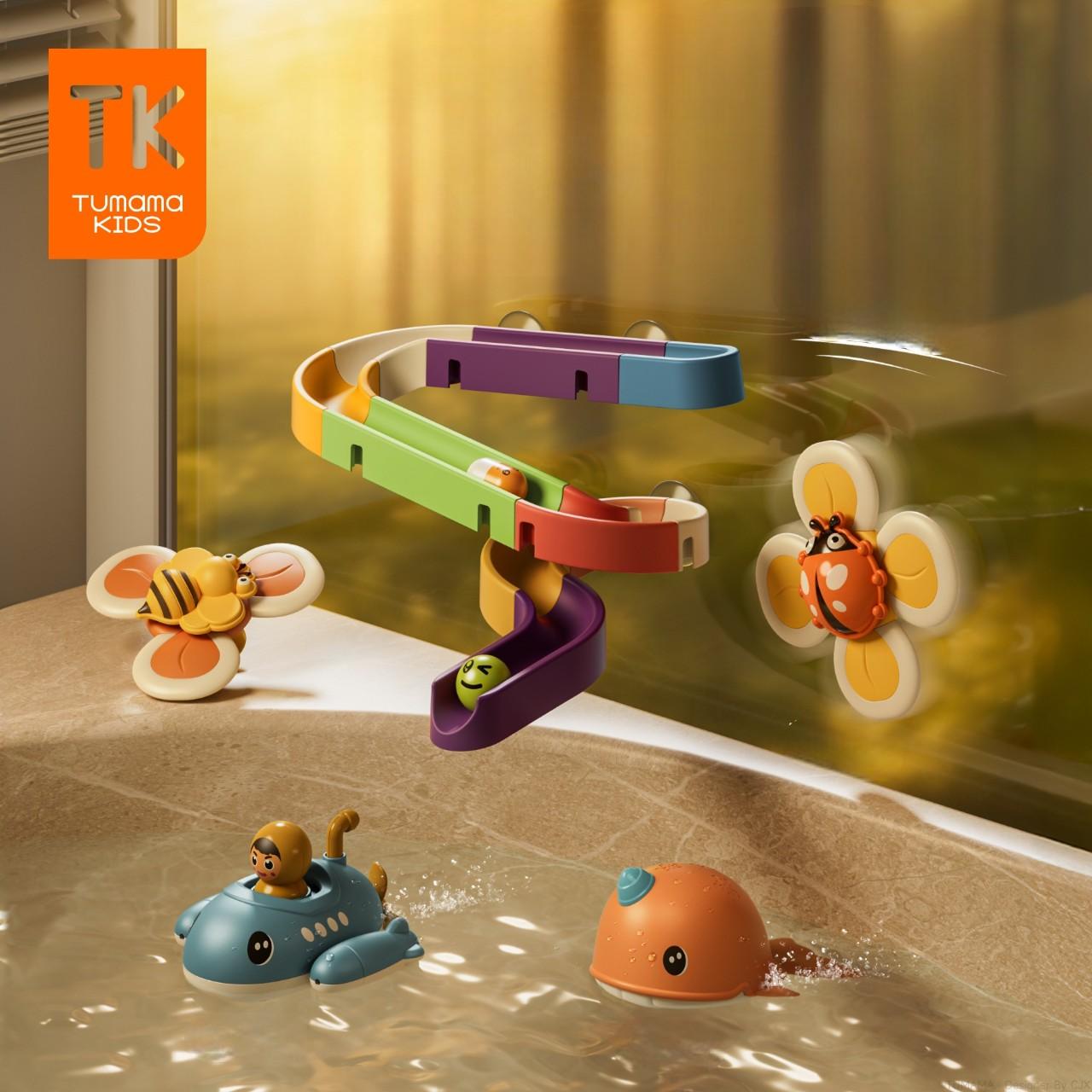 Набір ігровий для ванни Tumama веселий динозавр з водяним душем Різнокольоровий - фото 4