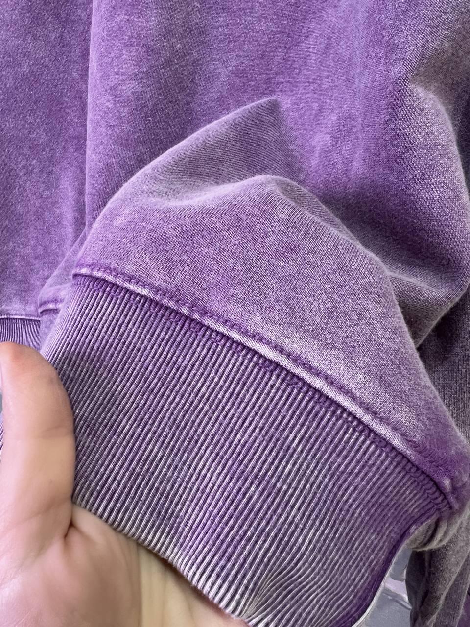 Світшот жіночий A-N 25027 вільний крій варений тай-дай середня довжина OS Фіолетовий (3378) - фото 9