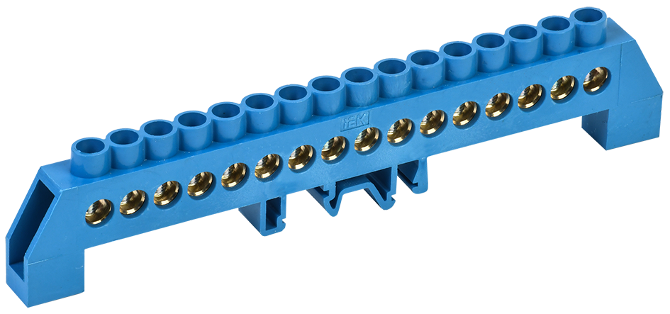 Шина нулевая УЕК ШНИ-8х12-16-КС-С 16 отверстий 8х12 мм медь в корпусном изоляторе универсальная (YNN10-812-16DP-K07)