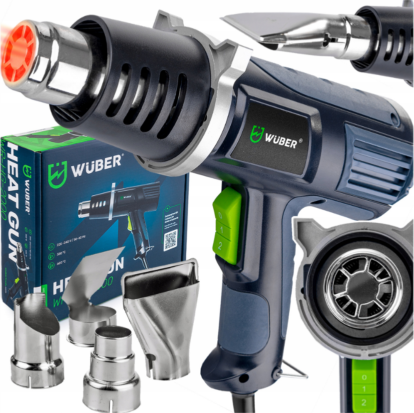 Фен будівельний Wuber з регулюванням температури 2000 Вт 600 ° C - фото 2 Фен будівельний Wuber з регулюванням температури 2000 Вт 600 ° C - фото 2