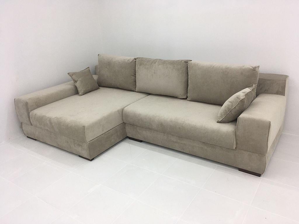 Диван раскладной угловой в гостиную/спальню  Вуди Марсель дерево/ламинированная ДСП/ткань Бежевый