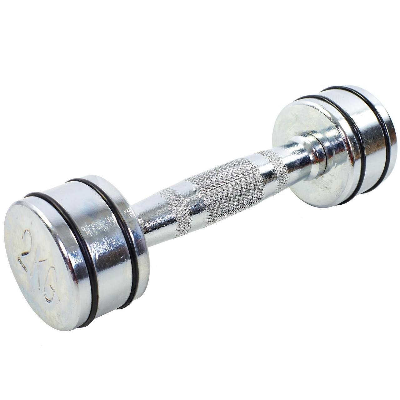 Гантель цільна Record DB5204-2 сталева хромована 2 кг (2532859836) - фото 1 Гантель цільна Record DB5204-2 сталева хромована 2 кг (2532859836) - фото 1