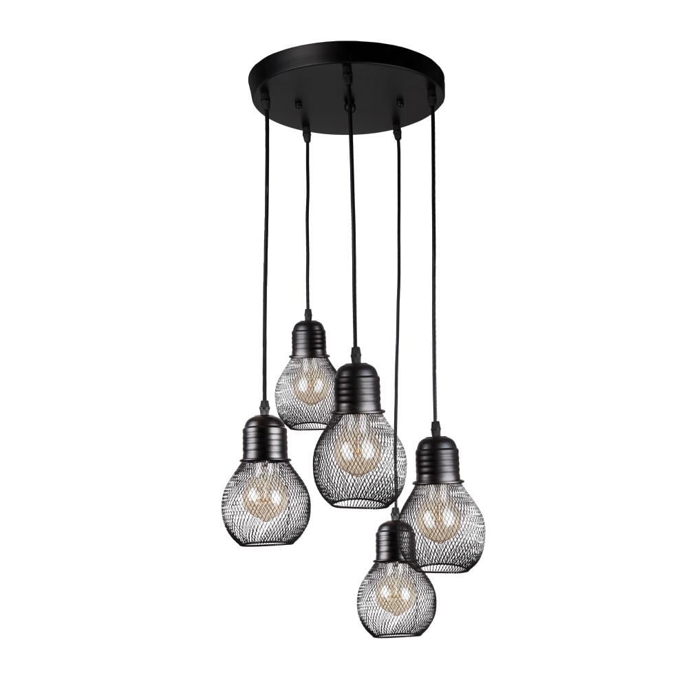 Підвісний світильник Levistella 907004F-5 BK/300 на п'ять плафонів Чорний (1887929280)