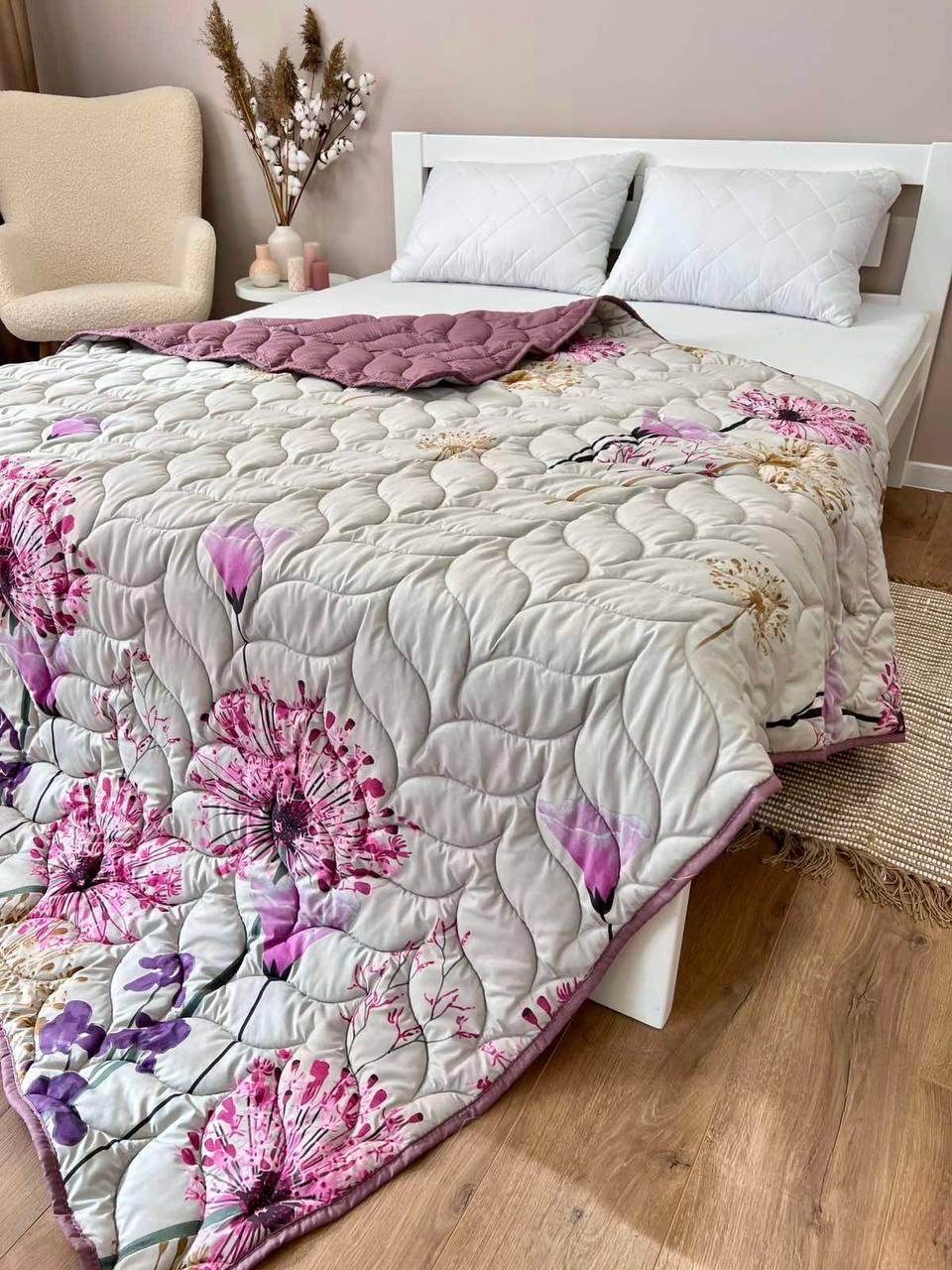 Одеяло двухстороннее 175х210 см Белый с фиолетовым (Д-al-lito-satkovdra25-22) - фото 3