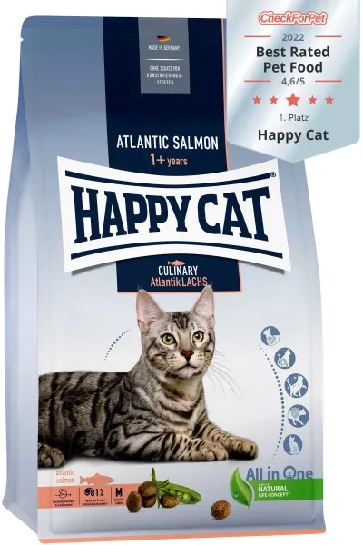 Корм сухой Happy Cat Culinary Atlantik-Lachs для взрослых кошек с лососем 1,3 кг (70553)