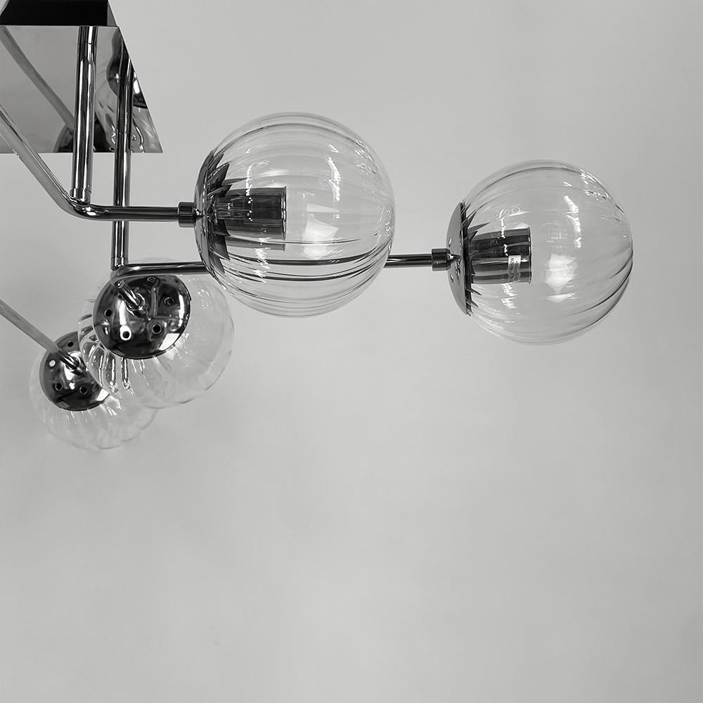 Люстра современная потолочная на 8 прозрачных плафонов Хром (2693/8 (new) CH/CL) - фото 2