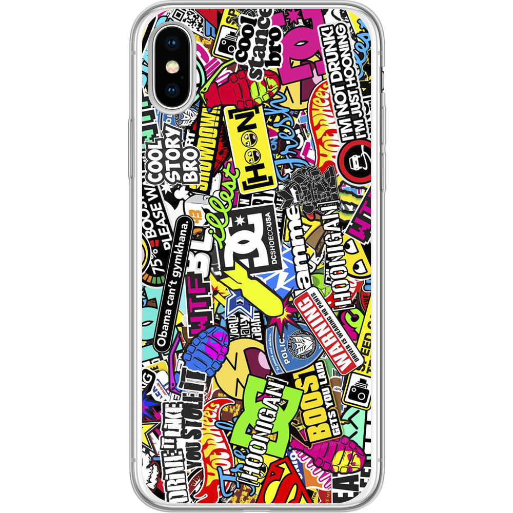 Чехол Boxface iPhone X Multicolored Inscriptions Прозрачный силикон (32139-up880-32139)