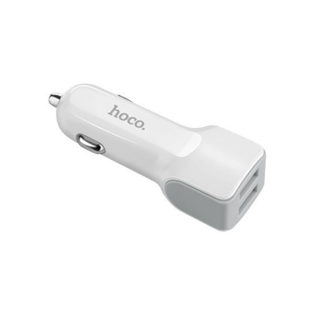 Зарядний пристрій автомобільний Hoco Z23 grand style dual-port car charger 2 USB 2.4 A White (01278)