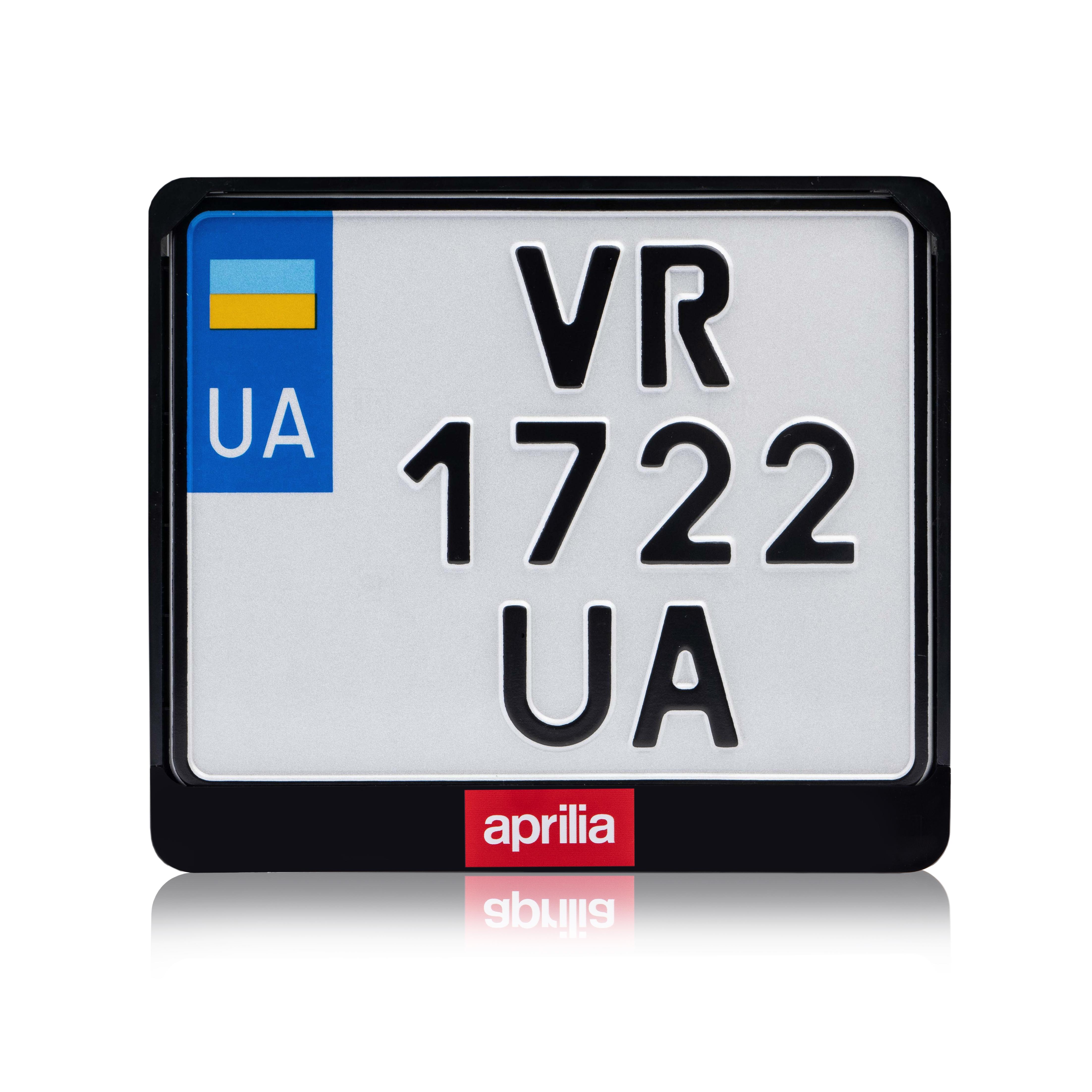 Рамка для мотоциклетного номера "Aprilia" 174х220 мм Черный/Красный (VH-ABS1722AA1R)