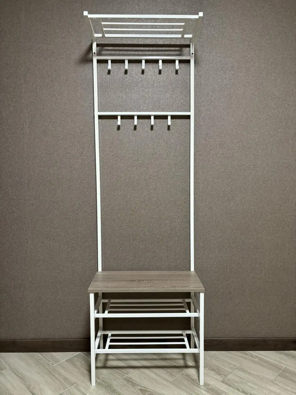 Вешалка металлическая Sunrise RTH loft 60 см Белый/Дуб сонома трюфель (334455)