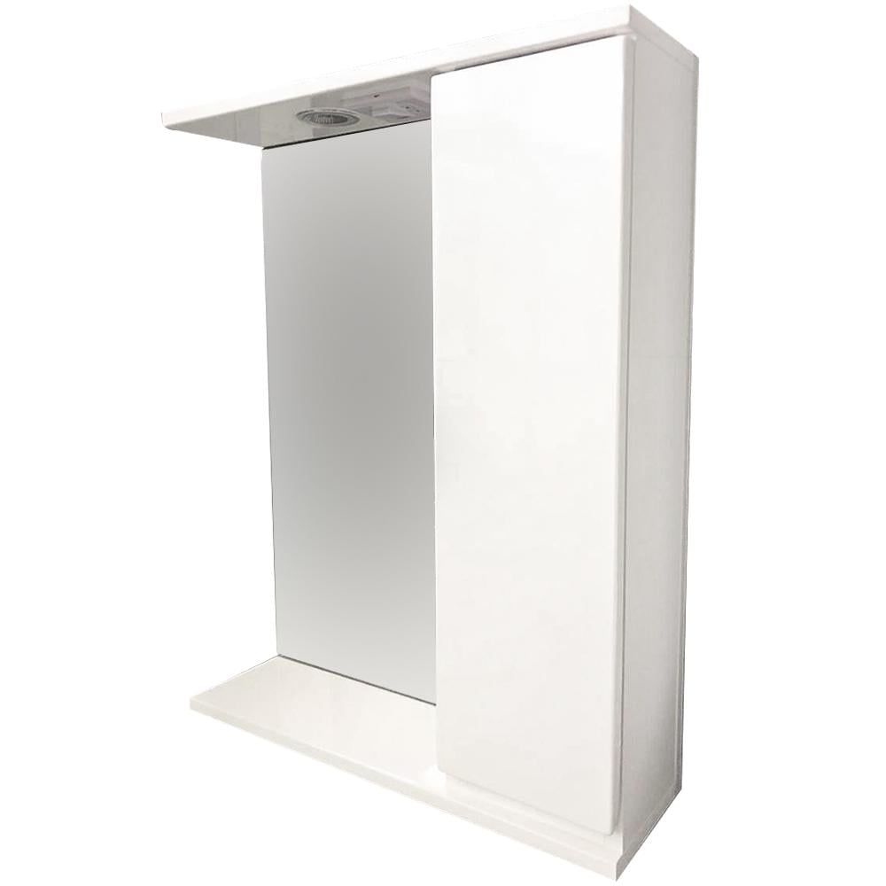 Зеркало для ванной комнаты со шкафом с подсветкой WIANGI Крит правое (332861)