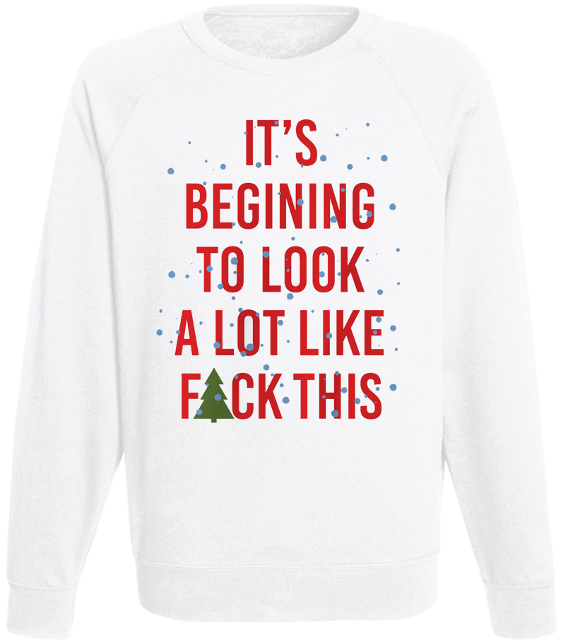 Світшот чоловічий новорічний "It's Begining To Look A Lot Of Like" XL Білий Світшот чоловічий новорічний "It's Begining To Look A Lot Of Like" XL Білий