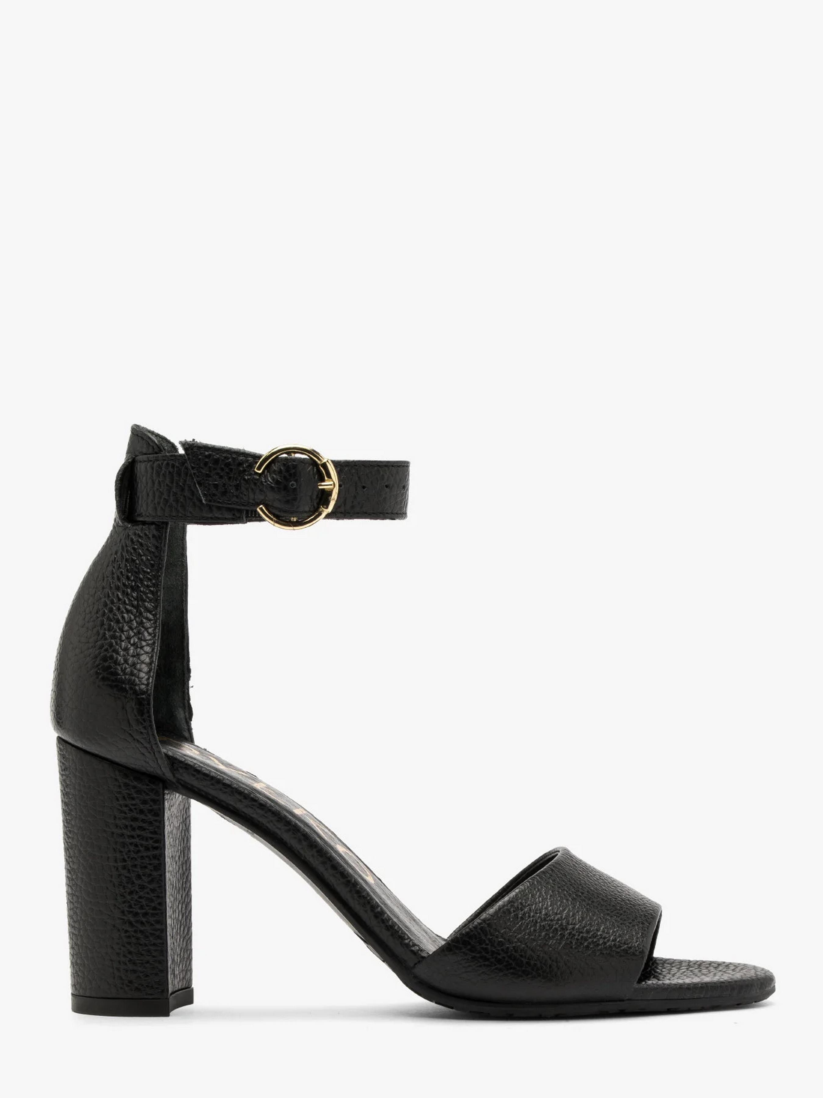 Босоніжки жіночі шкіряні RYLKO на високих підборах р. 39 Чорний (9HBH5_T4 _UW9)