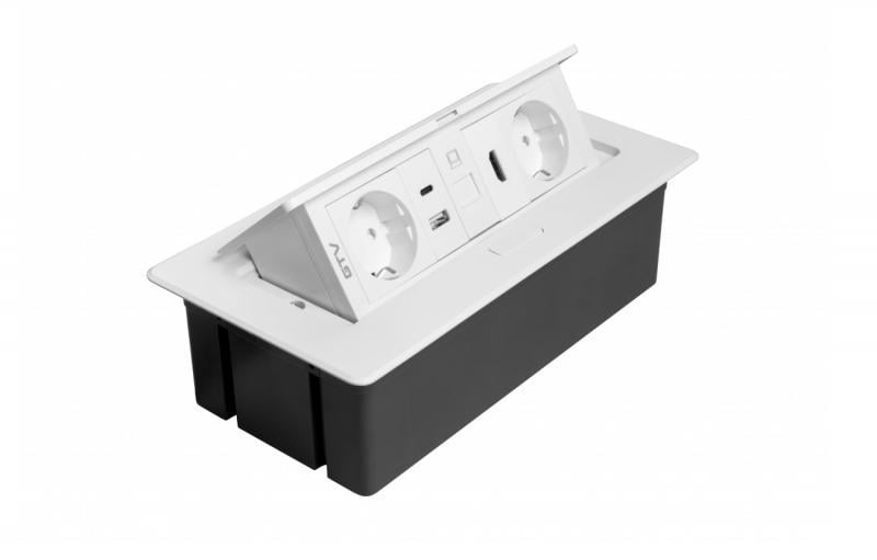 Удлинитель GTV врезной MultiSoft 2xSCHUKO 2хUSB 2,1A A/C RJ45/HDMI кабель 1,5 м Белый