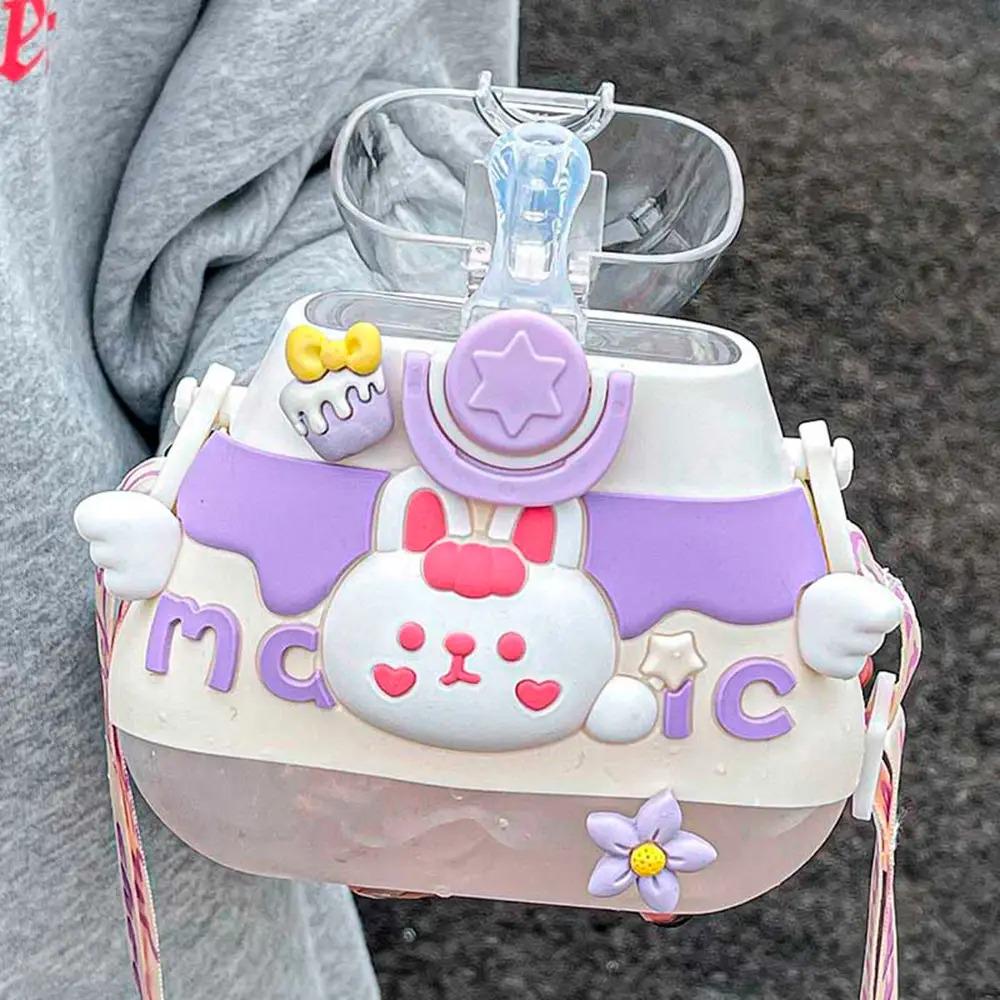 Детская бутылка для воды POP02313 с силиконовой трубочкой и ремешком 520 мл Фиолетовый - фото 2 Детская бутылка для воды POP02313 с силиконовой трубочкой и ремешком 520 мл Фиолетовый - фото 2