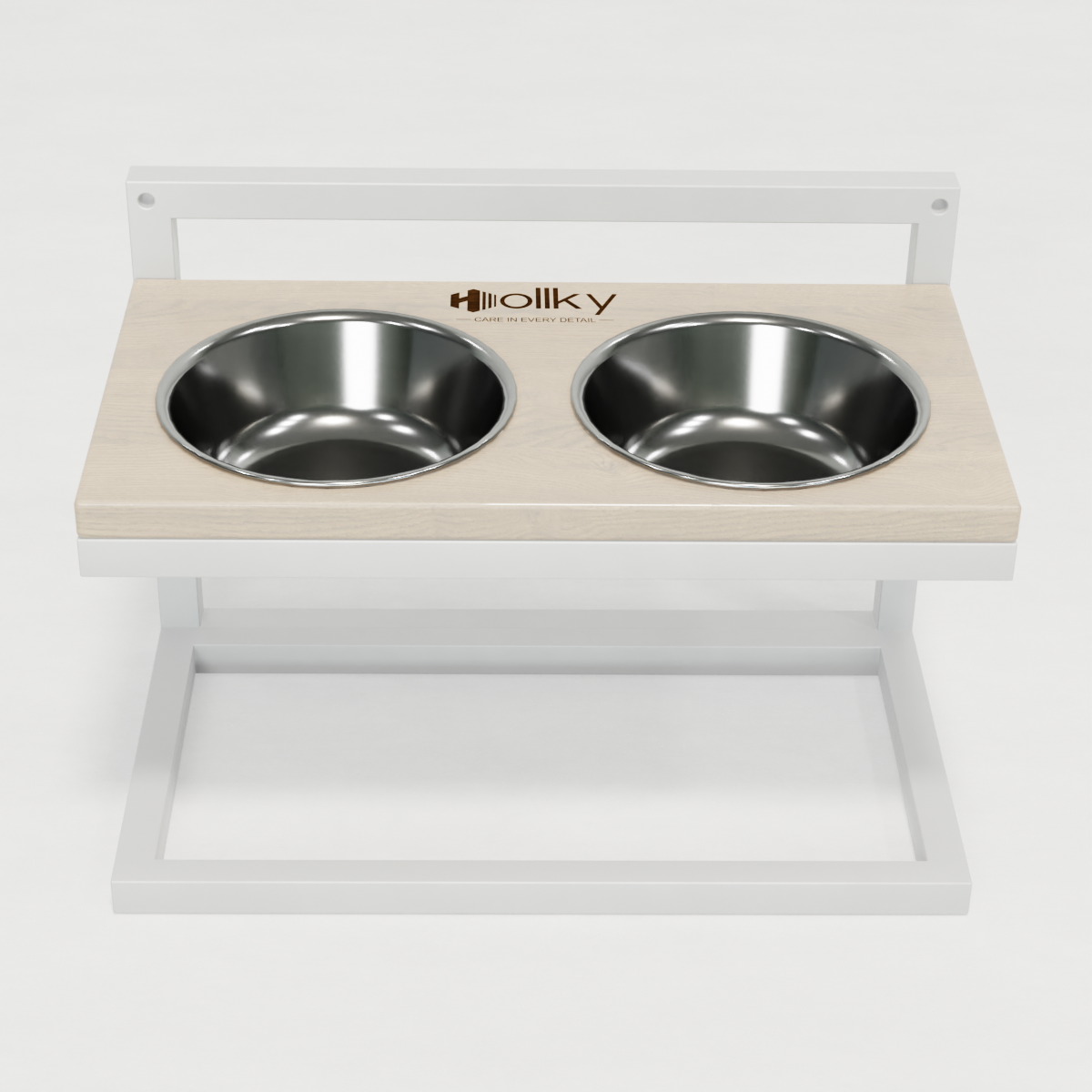 Миски на регулируемой подставке для средних собак Hollky Flex M 2х0,85 л (FM-422530-WHWH) - фото 3 Миски на регулируемой подставке для средних собак Hollky Flex M 2х0,85 л (FM-422530-WHWH) - фото 3