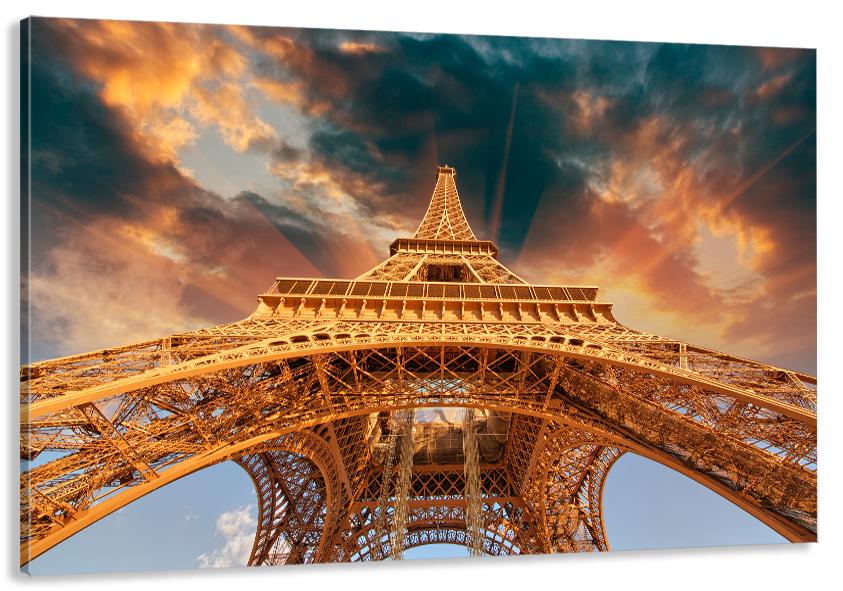 Картина на полотні у вітальню/спальню Ейфелева вежа 70х140 см (MLP_107)