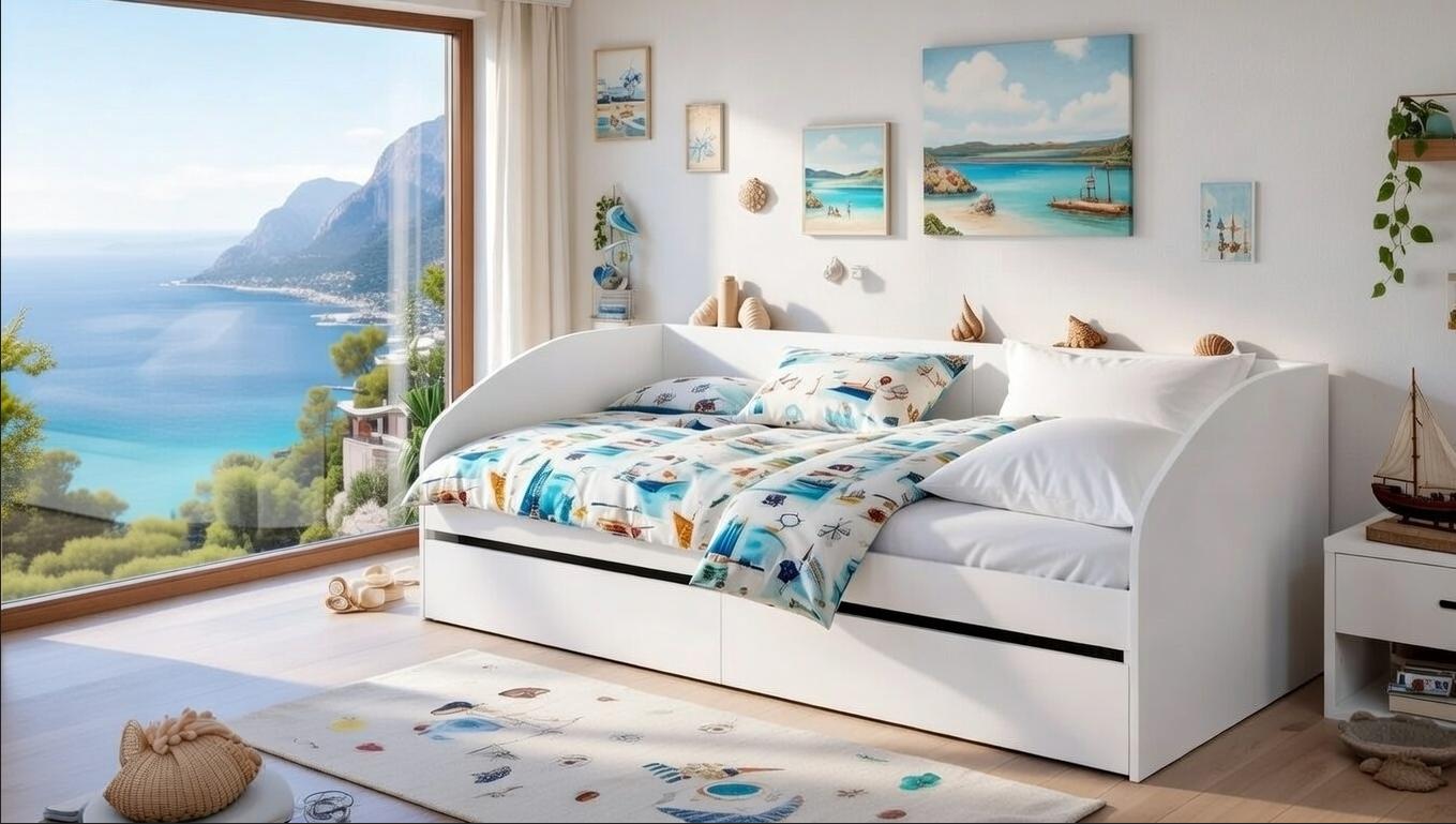 Кровать с ящиками Мастер Форм 800/2000 Брайт односпальная 835х2032х600 мм Белый