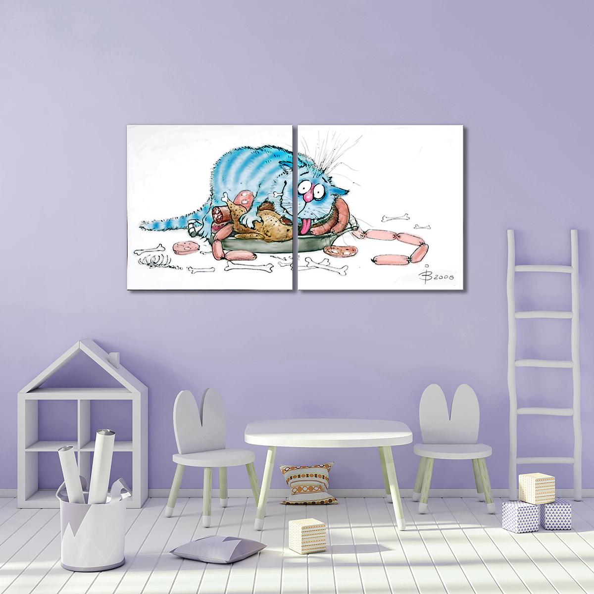 Модульная картина Обжора 2 модуля 120x180 см