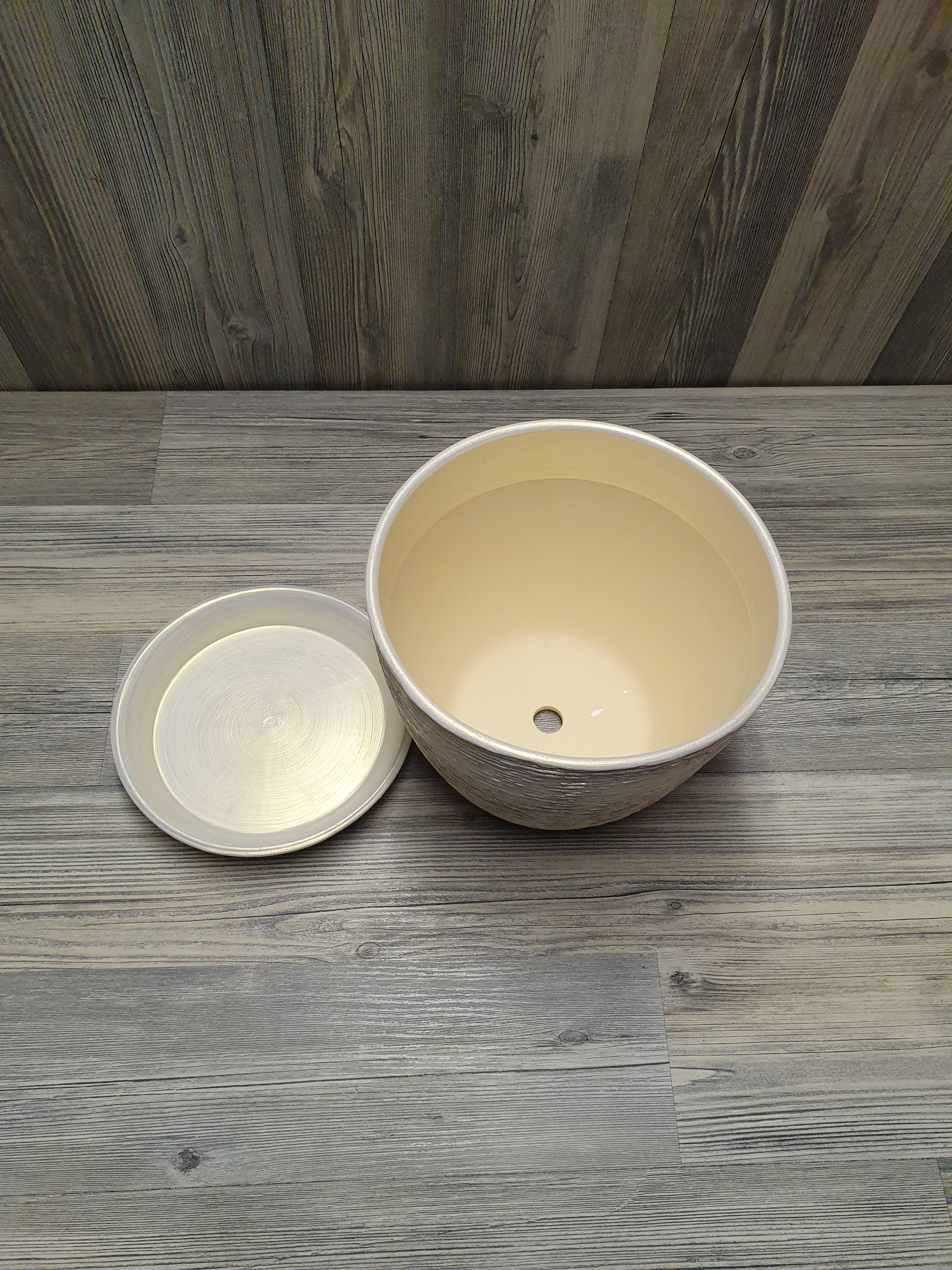 Горщик для рослин з піддоном 2,5 л Біло-золотий (5264) - фото 7