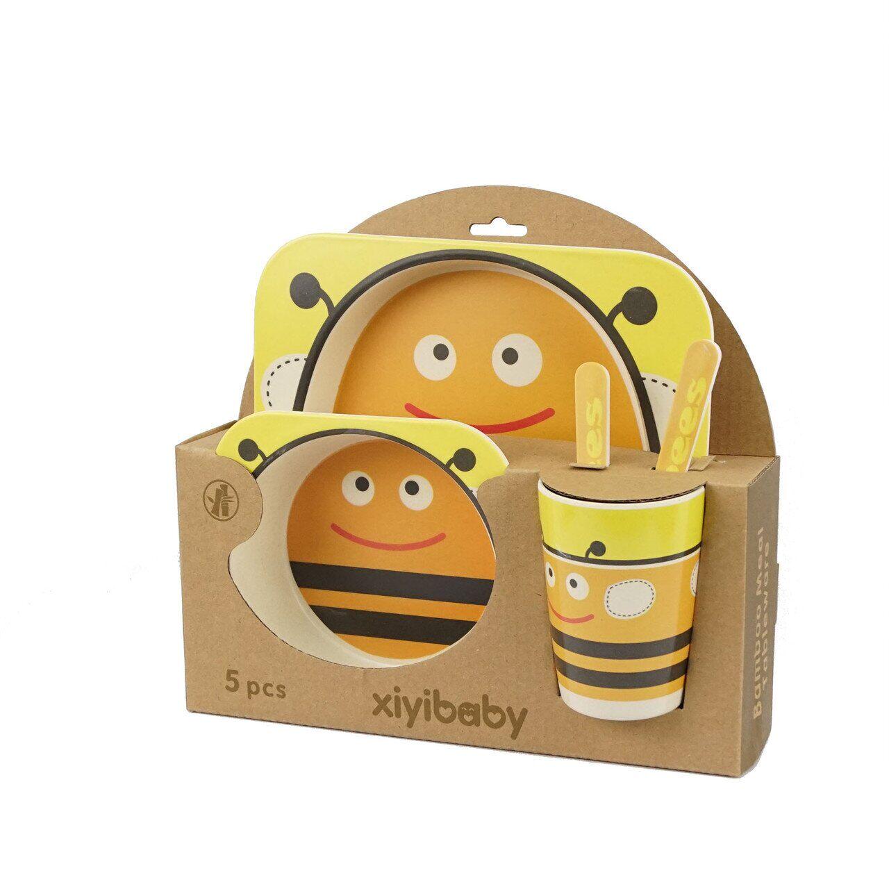 Набор детской посуды Wellamart из бамбукового волокна со зверями 5 шт. (509400001)