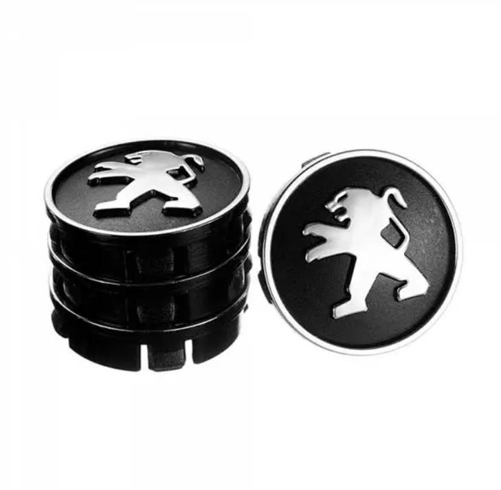 Комплект ковпачків для литих дисків Vitol Peugeot 60x55 ABS пластик 4 шт. Чорний