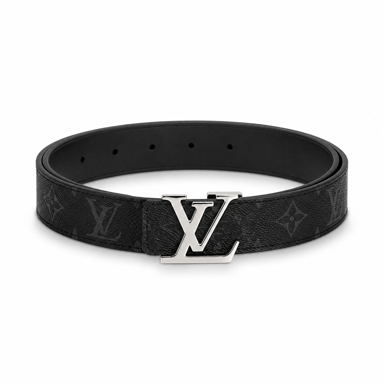 Ремень в стиле Louis Vuitton Monogram из эко-кожи с пряжкой и гравировкой 110 см