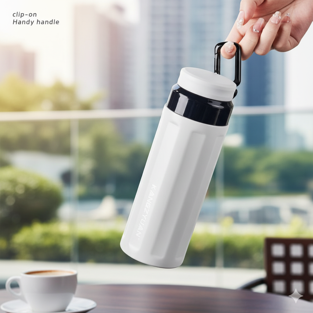 Термос фляжка з нержавіючої сталі KANGZYUAN з подвійною стінкою вакуумний 420 мл Білий (2456483128) - фото 6 Термос фляжка з нержавіючої сталі KANGZYUAN з подвійною стінкою вакуумний 420 мл Білий (2456483128) - фото 6