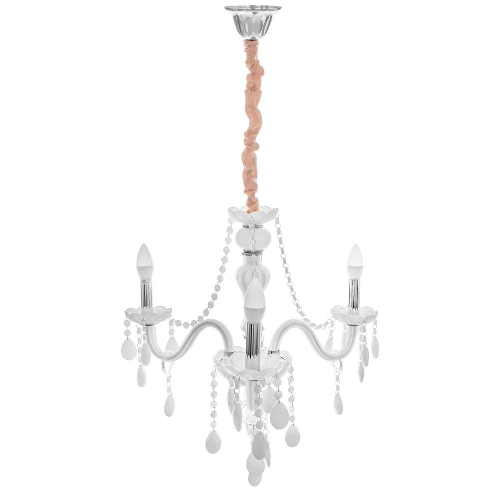 Люстра свеча подвесная прованс хрустальная Brille BCL-686S/3 E14 WH