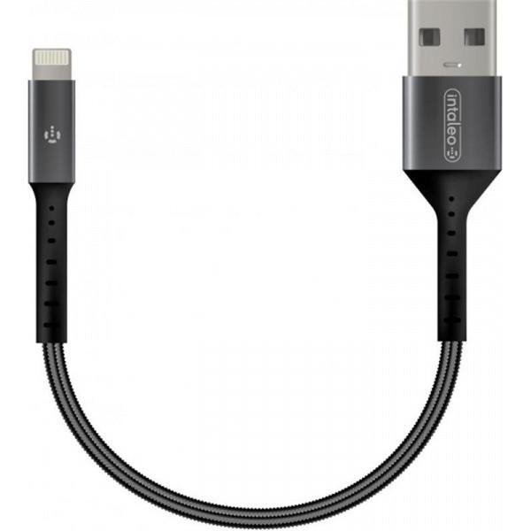 Кабель Intaleo CB0 USB-Lightning 0,2м Black/Grey (1283126495618)