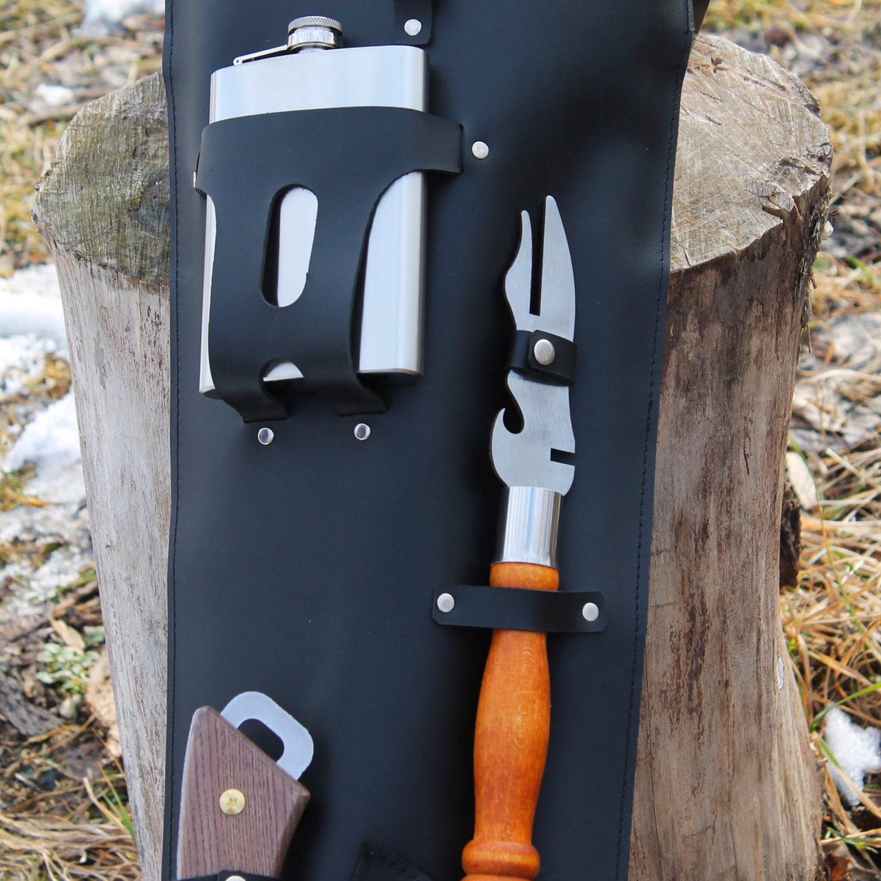 Набор шампуров SHOP-PAN для гриля в кожаном чехле Черный (9615112) - фото 3