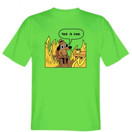 Футболка мужская This is fine 2XL Салатовый (470412-45-47542-XXL)