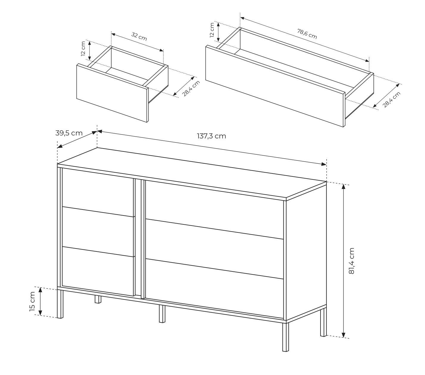 Комод Perfect Home Dast 6S/138 с 6 ящиками Бежевый (PFH-091008) - фото 3 Комод Perfect Home Dast 6S/138 с 6 ящиками Бежевый (PFH-091008) - фото 3