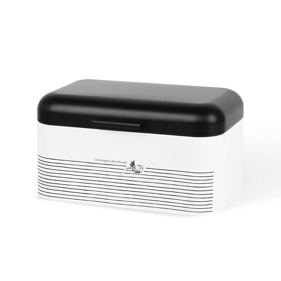 Хлебница металлическая с откидной крышкой Белый (MR-1772S)