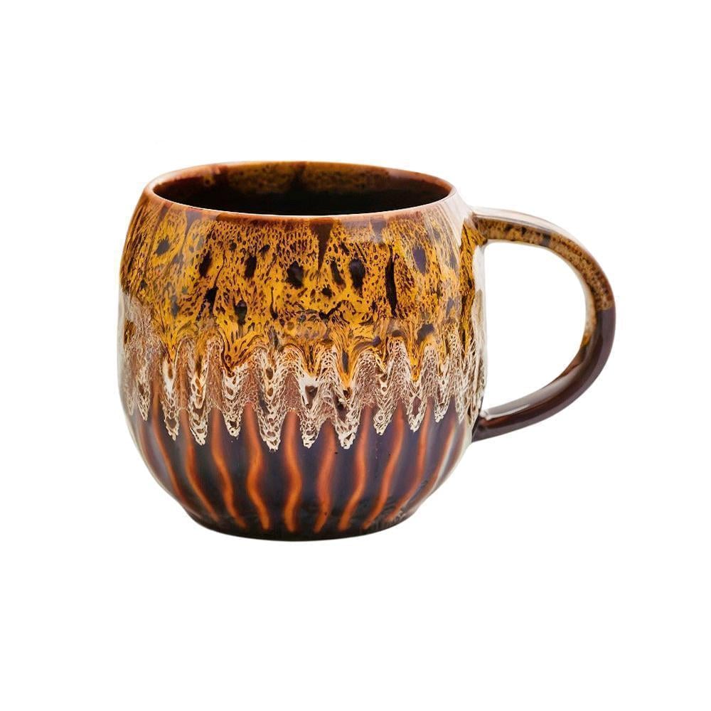 Кружка стильная для кухни Огненная волна для горячего шоколада или капучино 360 мл Желтый Кружка стильная для кухни Огненная волна для горячего шоколада или капучино 360 мл Желтый