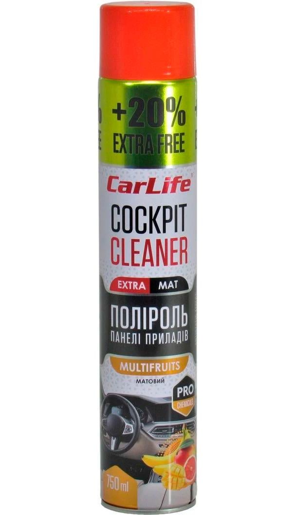 Полироль для пластика CarLife Cockpit Cleaner Extra Mat Multifruit 750 мл (CF775)