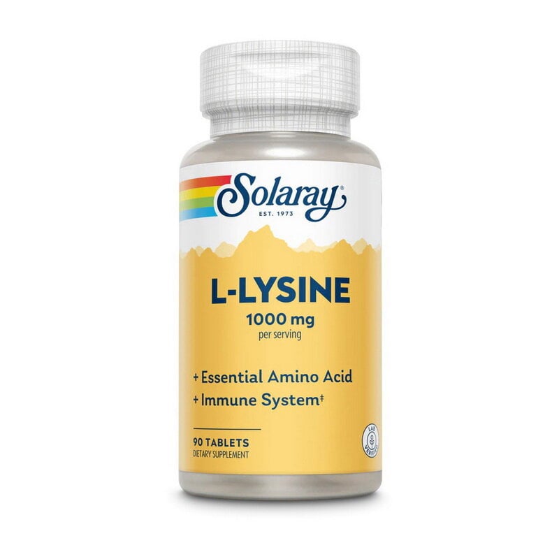 Лизин с витамином C и цинком Solaray L-Lysine 1000 mg 90 табл.