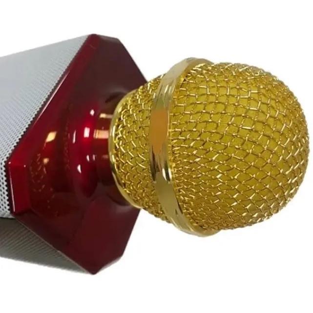 Микрофон для караоке Wster WS-1828 Bluetooth с функцией изменения голоса Red (3_06312) - фото 4