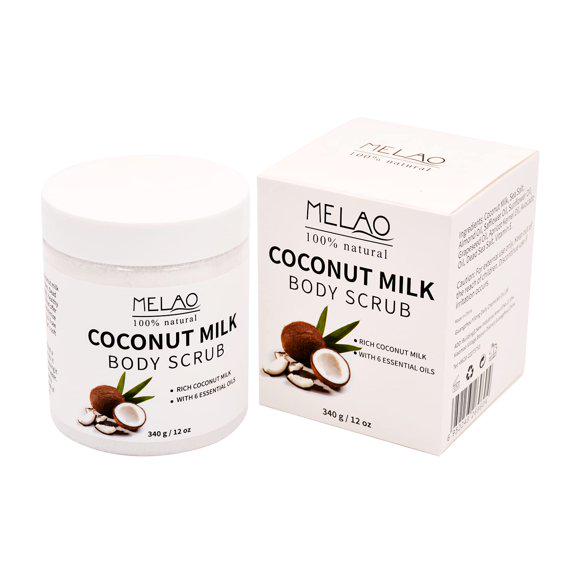 Скраб с кокосовым молоком и эфирными маслами для тела Melao Body Scrub Coconut Milk 340 г