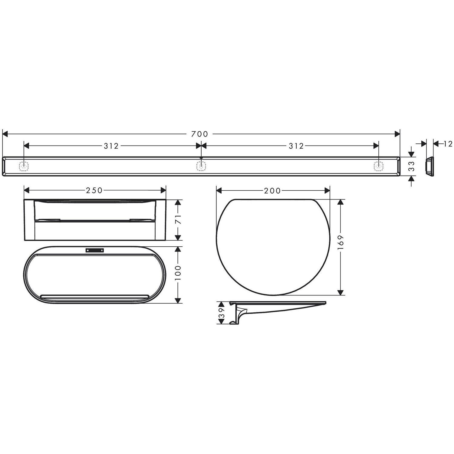 Набір аксесуарів для ванної Hansgrohe WallStoris 27966700 Білий (148554) - фото 2